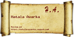 Hatala Avarka névjegykártya